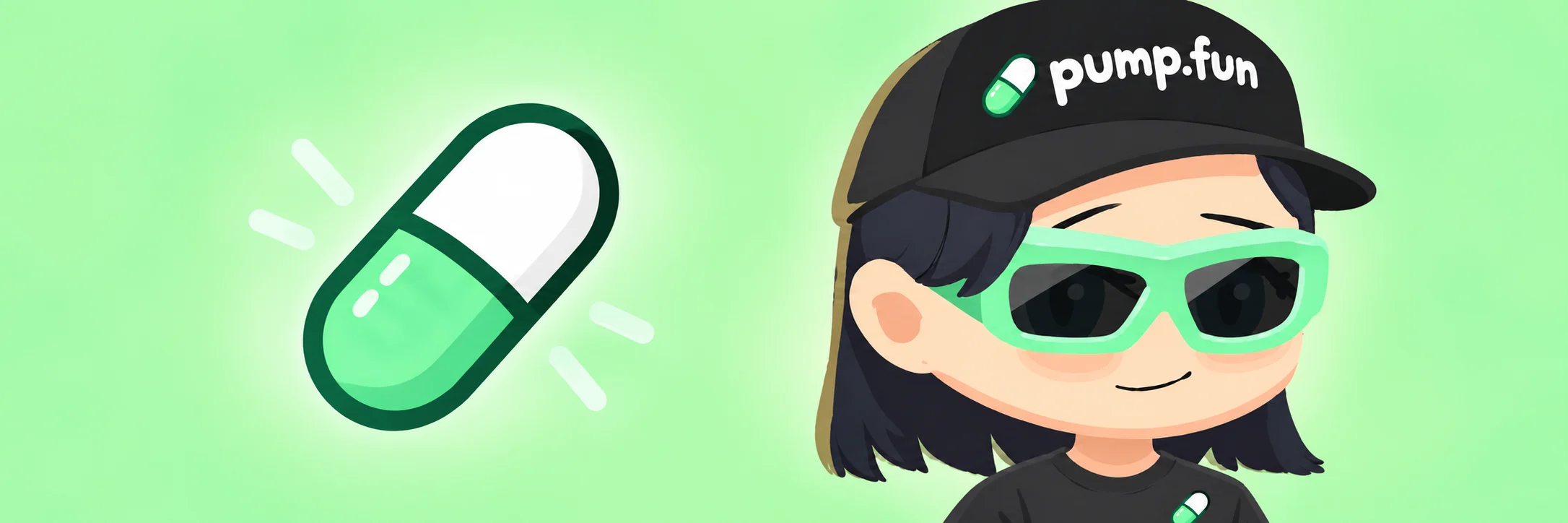 PUMPTRACE banner with a capsule and the mascot
